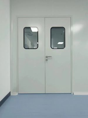 kupować Stalowe zamknięte modułowe drzwi czystych pomieszczeń ręczne podwójne drzwi Gładka powierzchnia online manufacture