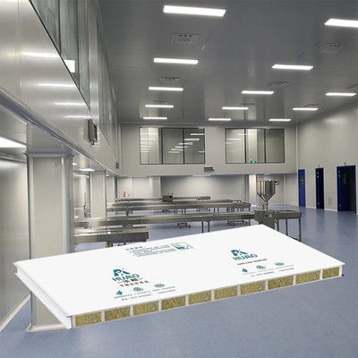 kupować Modułowy pokój czysty panel ścienny z kanapką i przechodny panel do zakładów spożywczych warsztat farmaceutyczny Pokój czysty 50 mm wełna skalna online manufacture